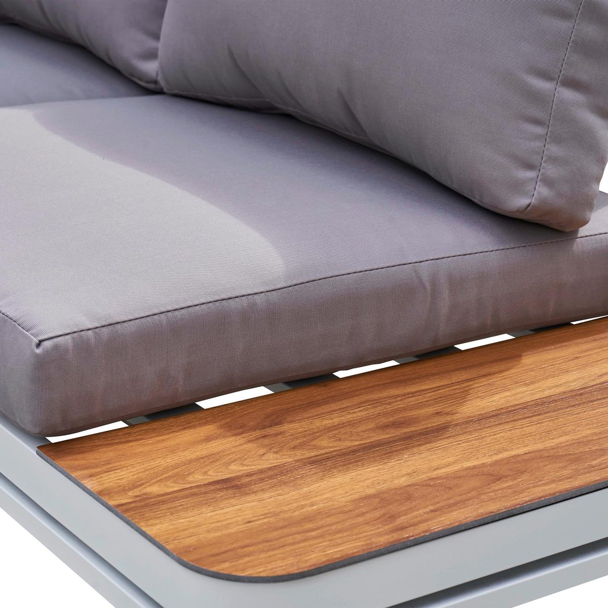 Dining-Loungeset Eos - Eichefarben/Braun, Basics, Metall (226/157/65cm) - Ambia Garden