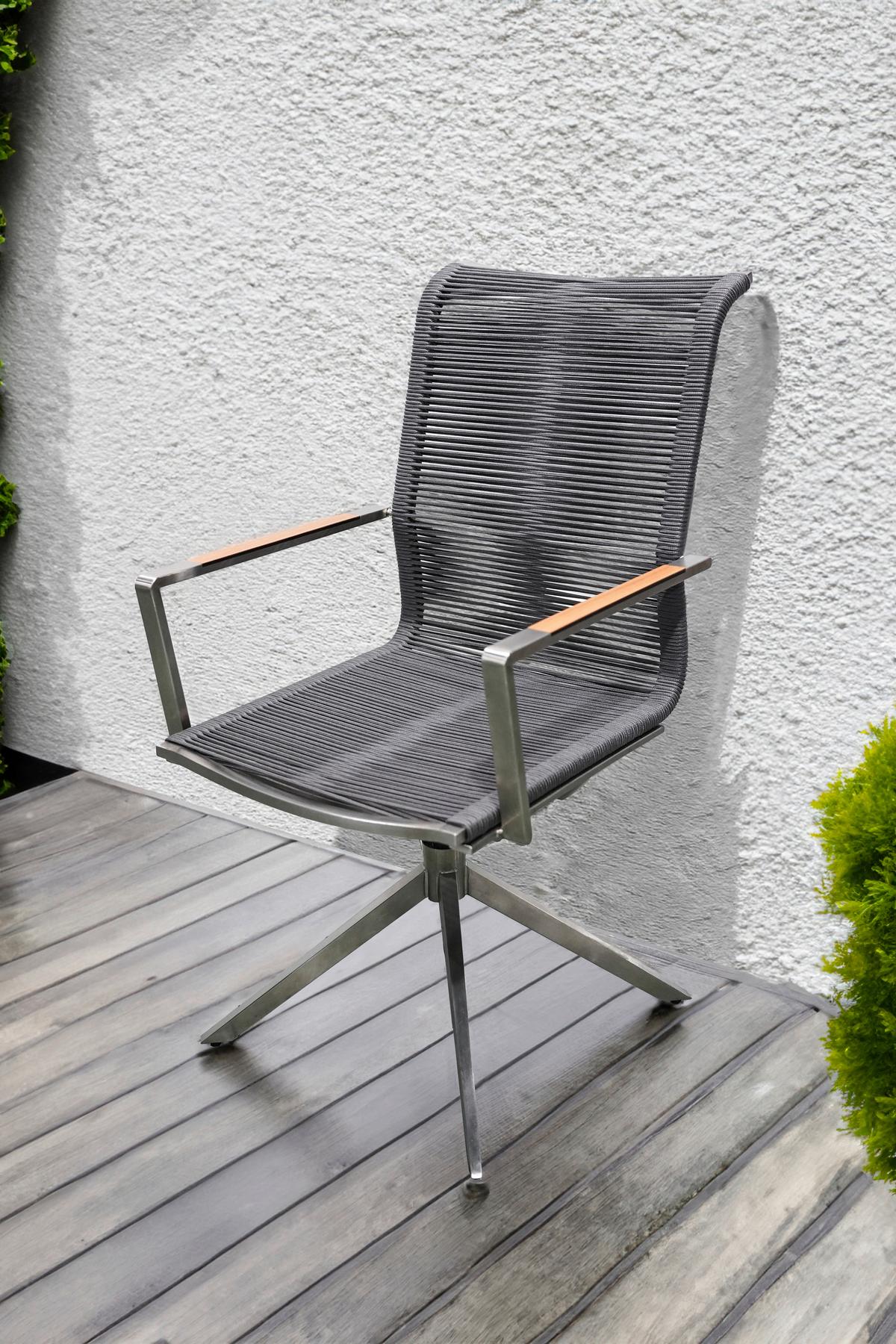 Gartenstuhl-set Rubiera - Anthrazit/Silberfarben, Basics, Holz/Kunststoff (63/95/54cm) - Gardenson