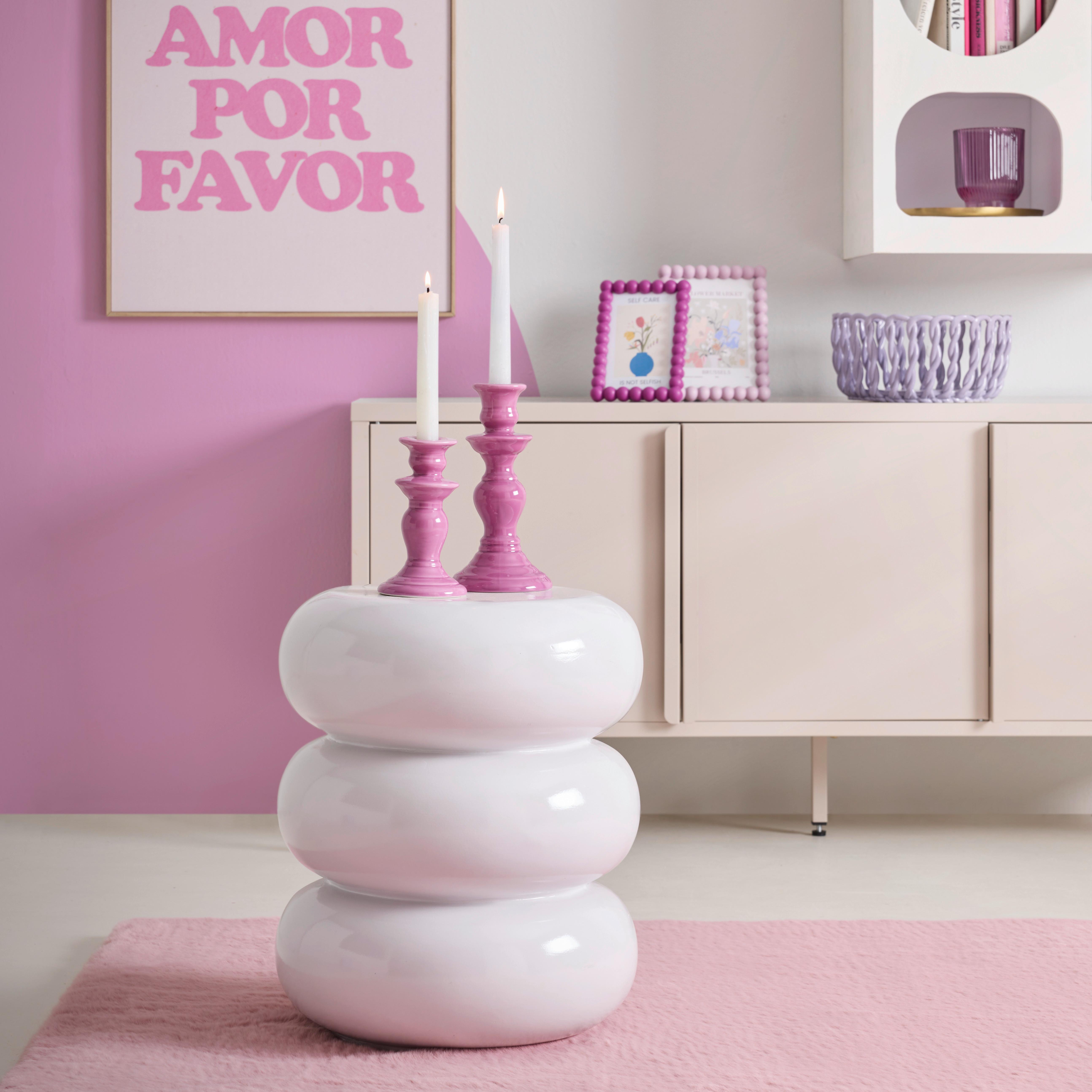 PRÍRUČNÝ STOLÍK HOLLY -TREND- - biela, Lifestyle, kameň (35/43/35cm) - Premium Living