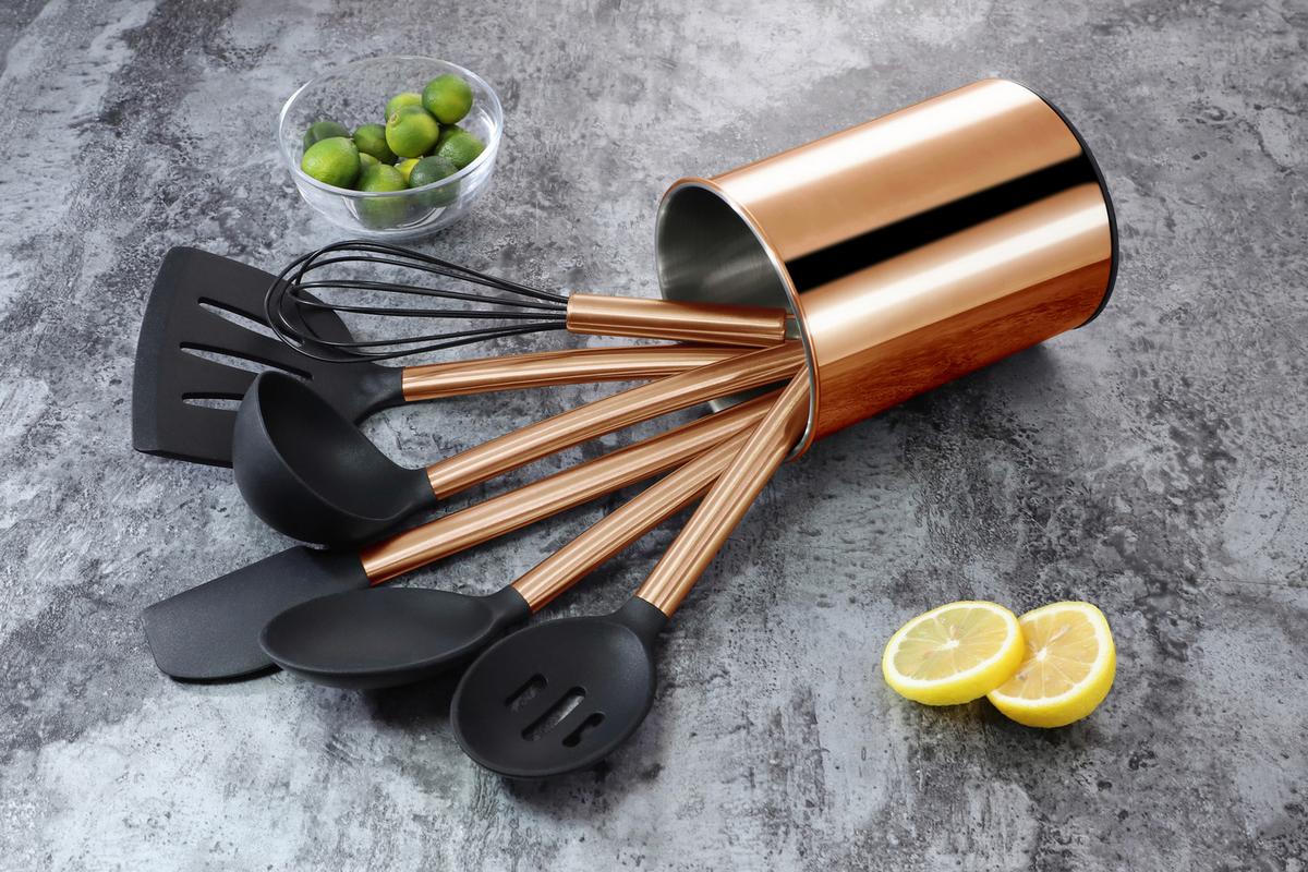 SADA KUCHYŇSKÉHO NÁČINÍ EW-KS-7010K - měděné barvy/černá, Basics, plast (13cm) - Echtwerk