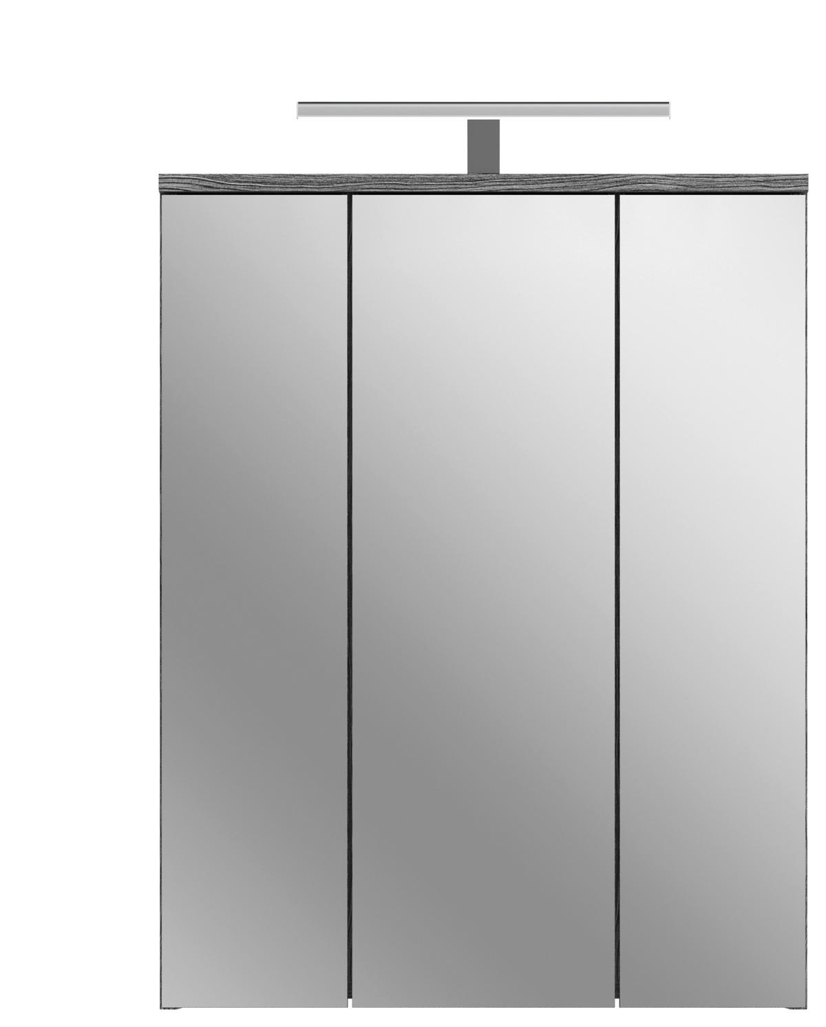 Badezimmer Blake Weiß Hg B: 6 0 Cm - Weiß Hochglanz/Schwarz, MODERN, Glas/Holzwerkstoff (60cm) - MID.YOU