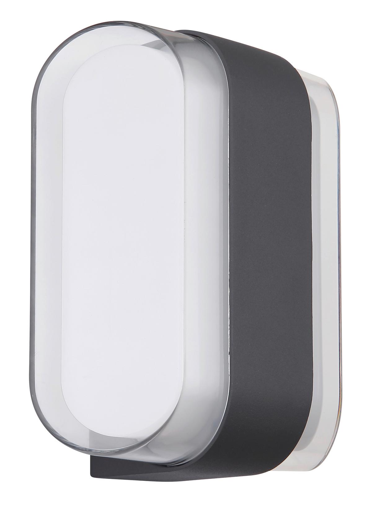 Außenwandleuchte 34315 - Transparent/Anthrazit, Design, Kunststoff/Metall (16/7,8/12,5cm) - Globo