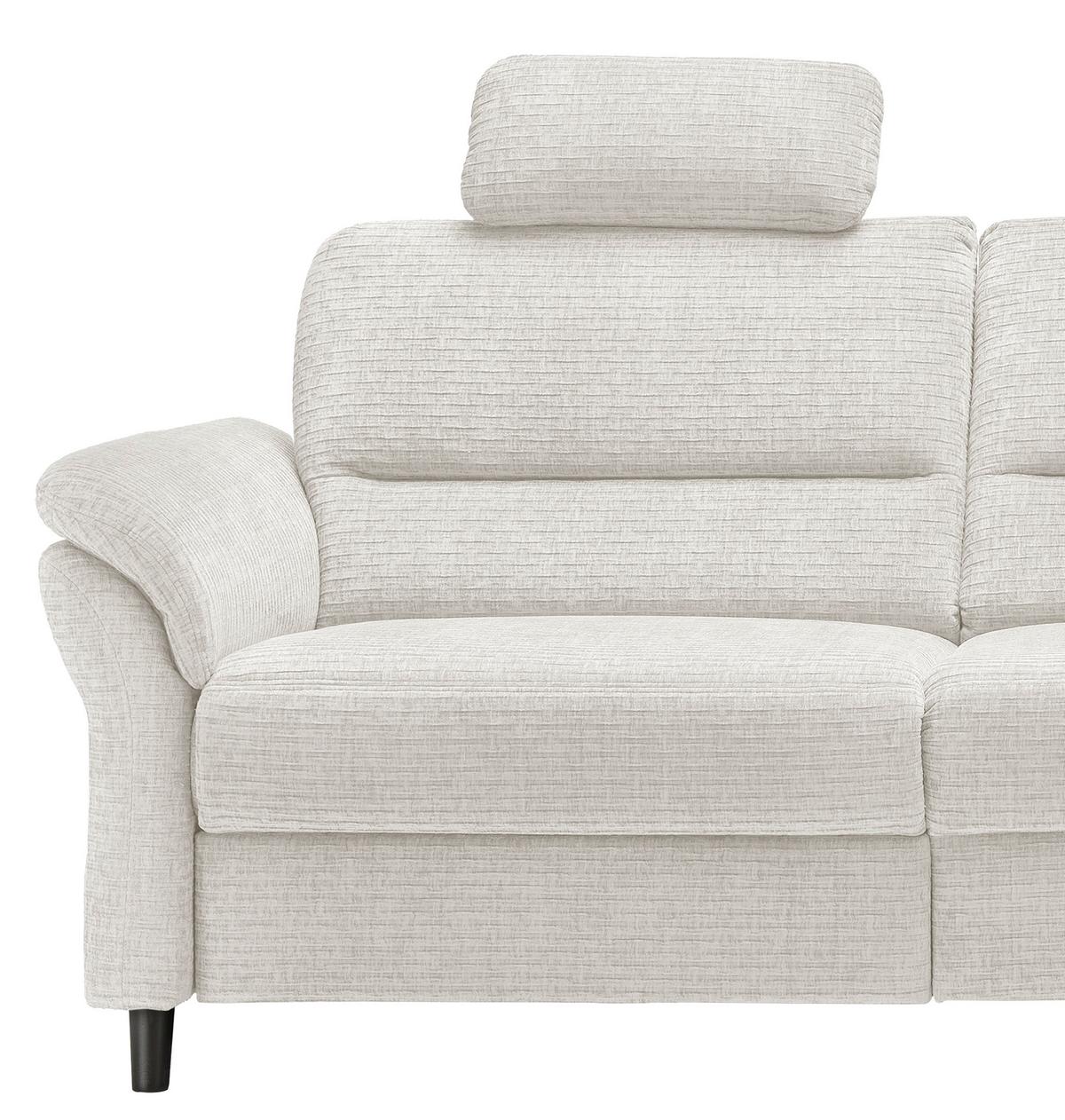 Ecksofa Cavoli Creme Relaxfunktion S: 266x190 Cm - Creme/Schwarz, MODERN, Textil (266/190cm) - Livetastic