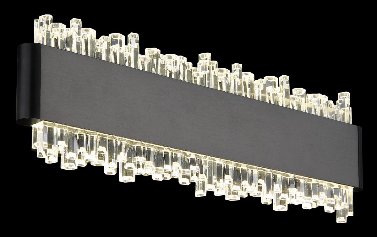 LED-Wandleuchte 4000k, 8w - Klar/Schwarz, Design, Kunststoff/Metall (120/8/4cm) - Globo