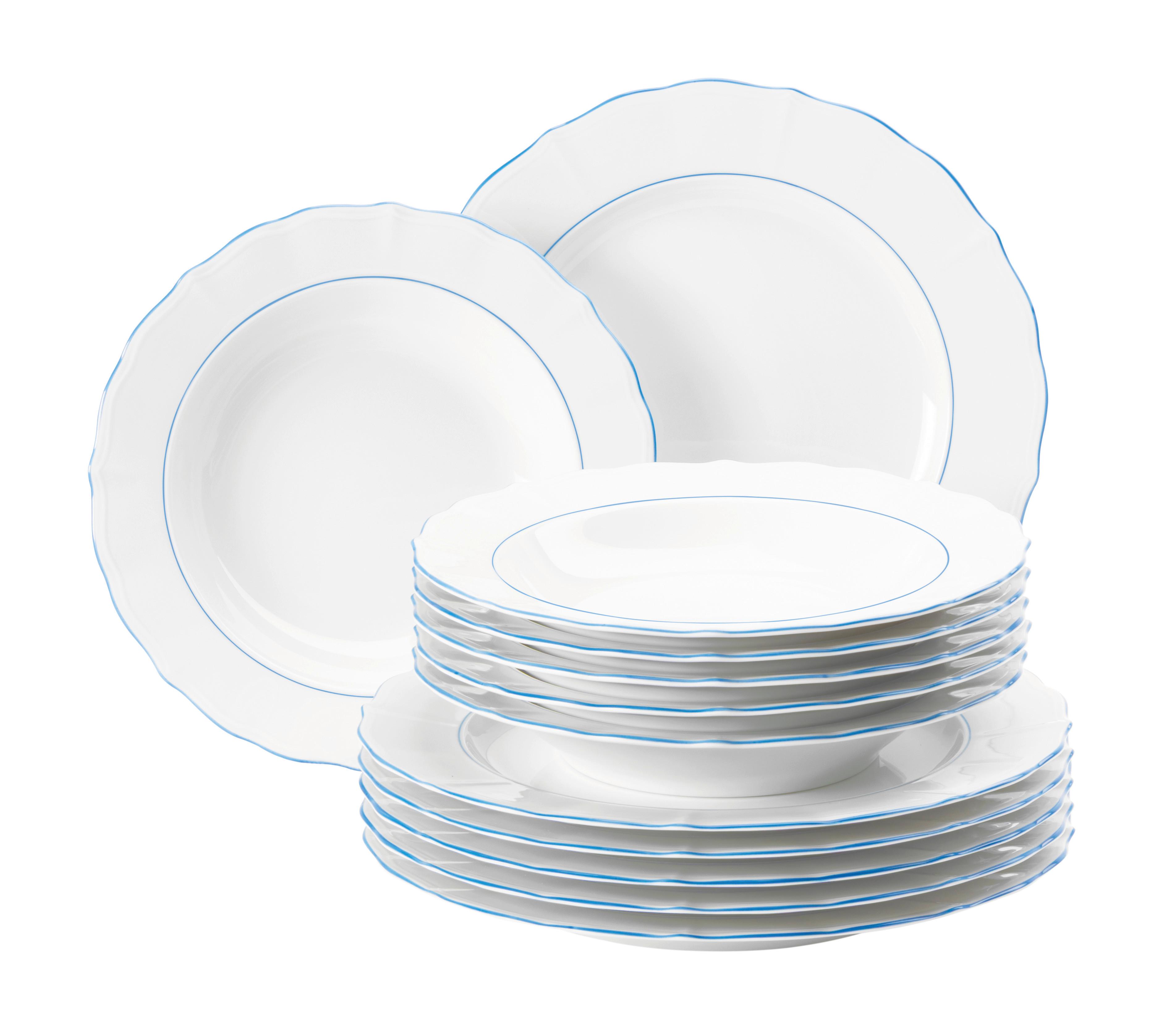 Tafelservice Blue Lines - Weiß, Basics, Keramik (6,894kg) - Seltmann Weiden