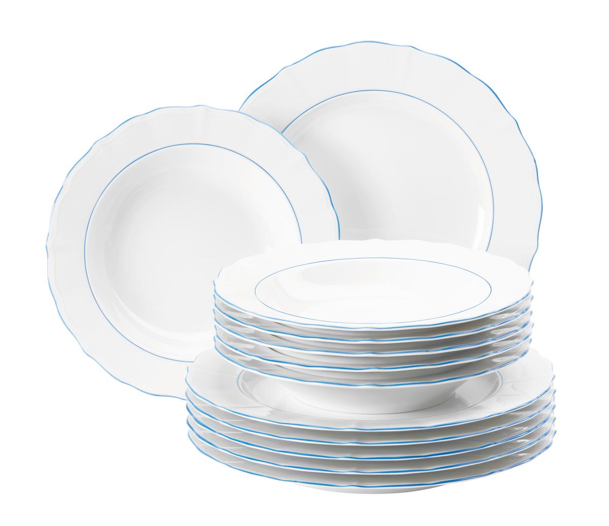 Tafelservice Blue Lines - Weiß, Basics, Keramik (6,894kg) - Seltmann Weiden