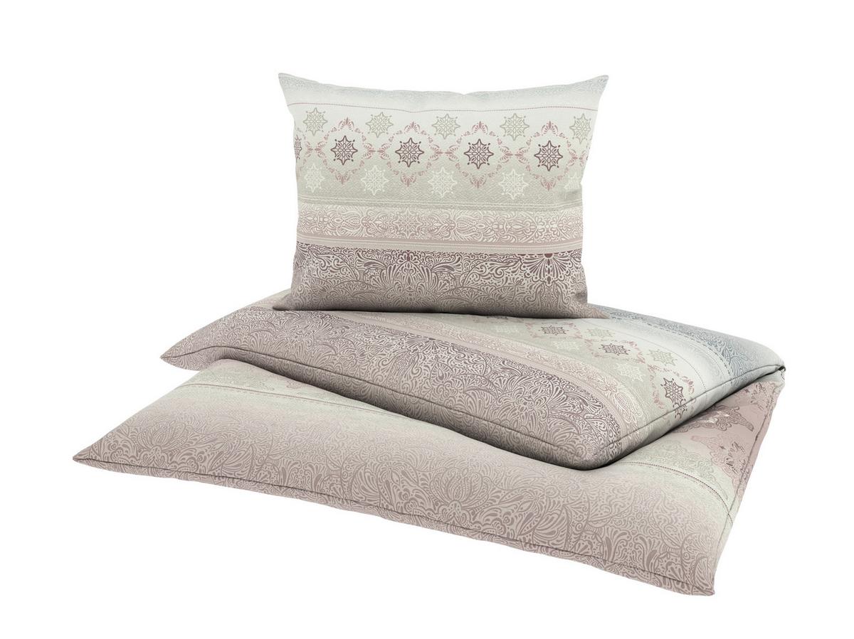 Bettwäsche Sigrid - Beere/Grau, ROMANTIK / LANDHAUS, Textil - James Wood