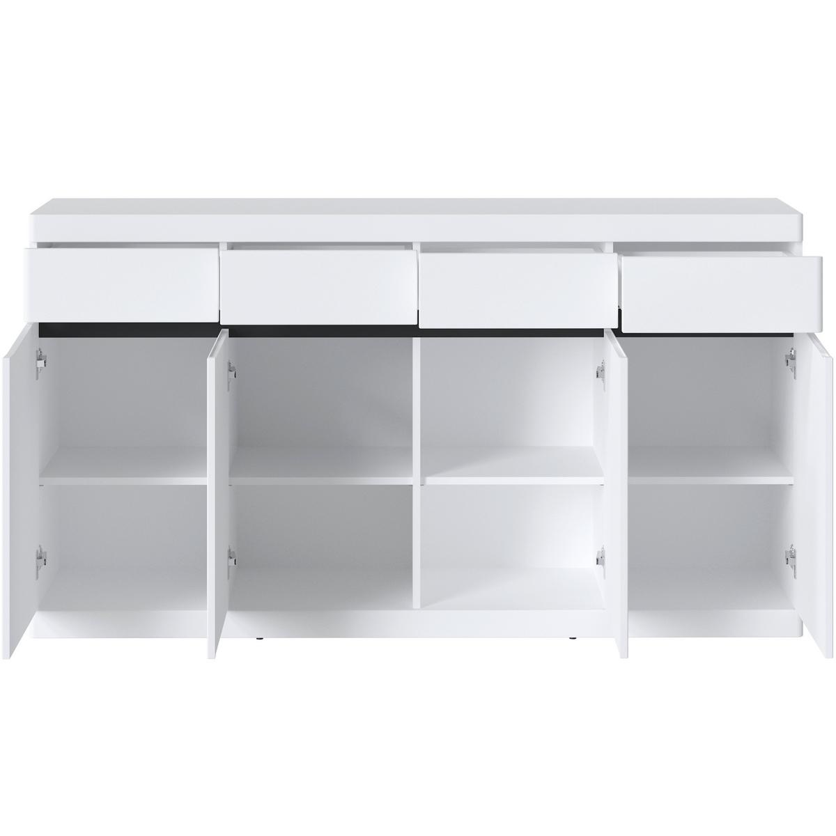 Kommode Turino Neo Weiß/graphit  B: 168 Cm - Schwarz/Graphitfarben, Trend, Holzwerkstoff (168/92,1/39,9cm)