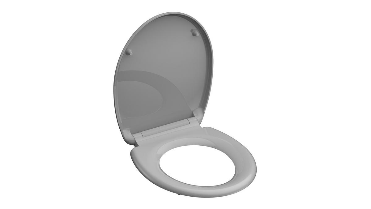 WC sedadlo duroplast šedý - šedá, Konvenční, plast (37,5/5/45cm)