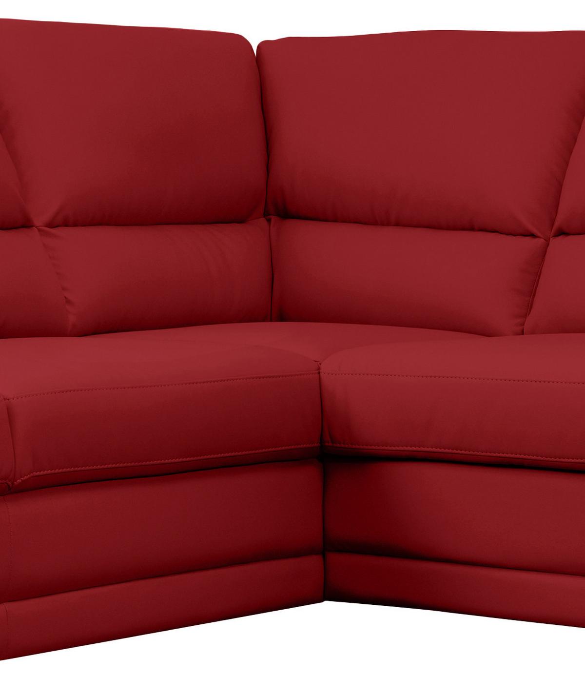 Ecksofa Nebolo Rot Lederlook - Rot, Design, Textil (225/245cm) - Livetastic