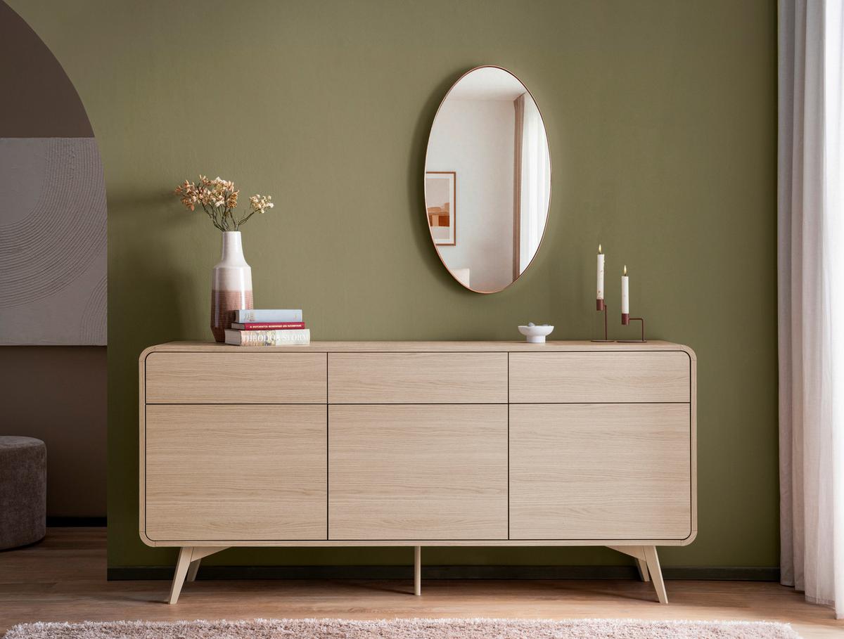 Sideboard Torsby Eichefarben B: 180 Cm - Eichefarben, Design, Holzwerkstoff (180/84/39cm) - Livetastic