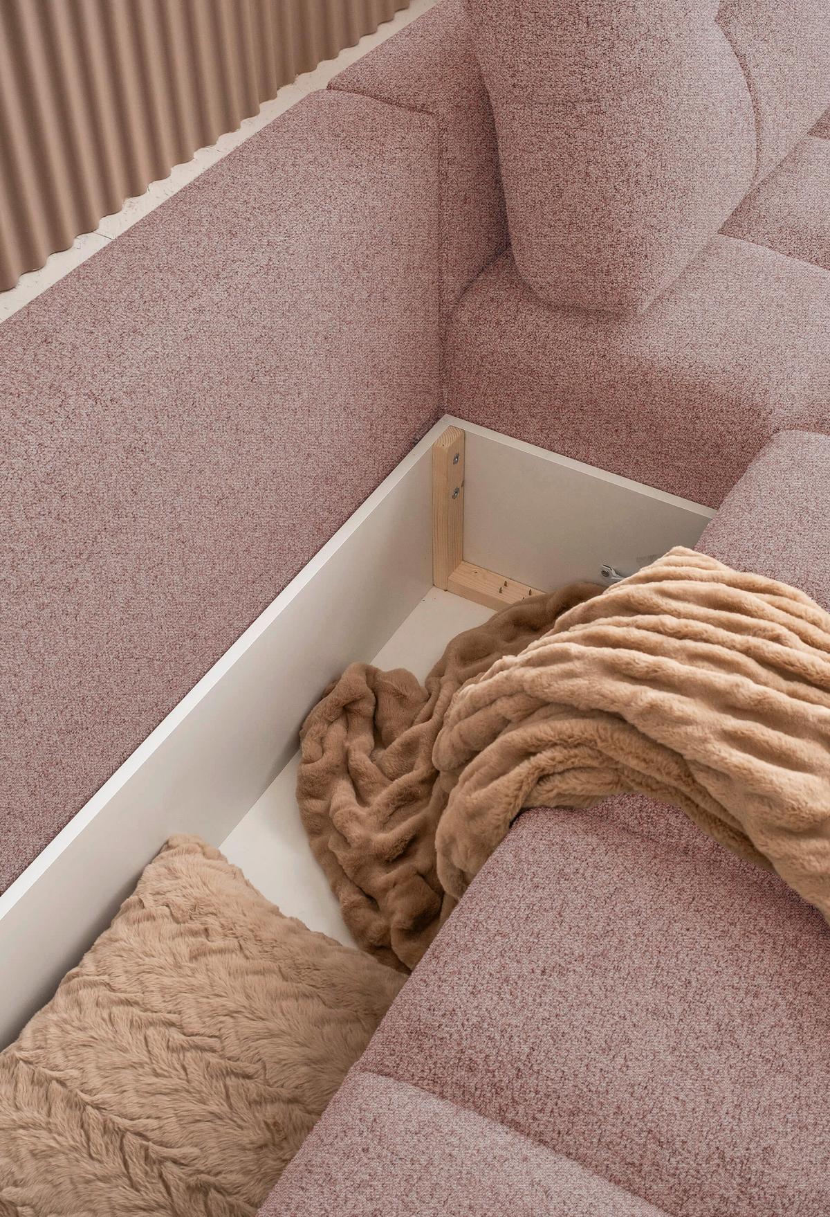 Ecksofa Lulu Rot S: 268x184cm - Rot/Schwarz, Design, Textil (268/184cm) - MID.YOU