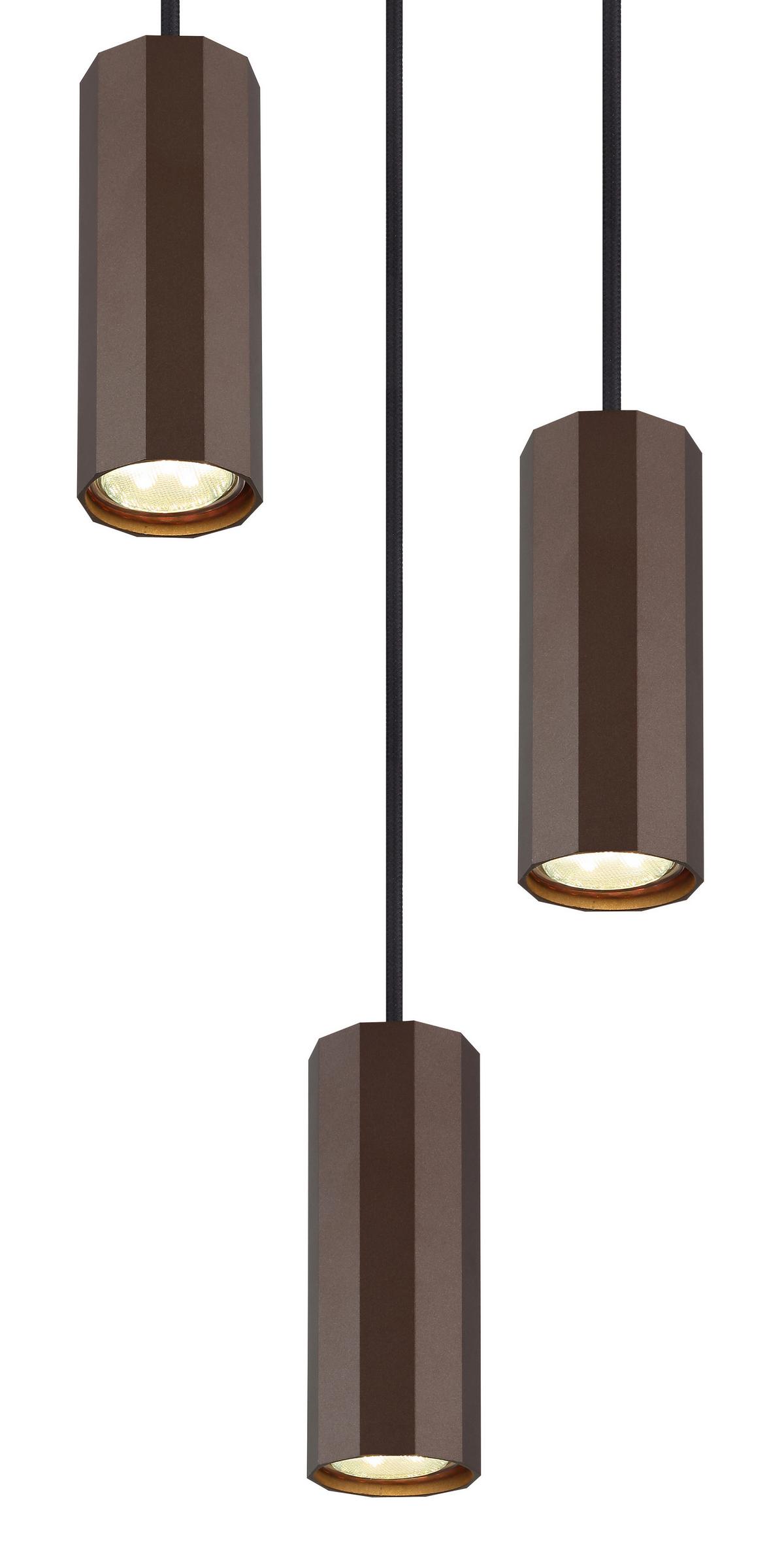 Hängeleuchte 57919-3h - Bronzefarben, Design, Metall (21/120cm) - Globo