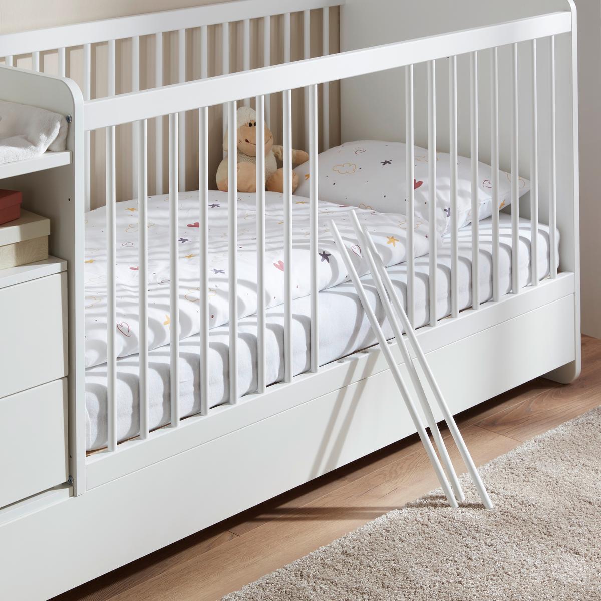 Dětská postýlka KIT NEW- M bílá, PL:cca. 70/140cm - bílá, Moderní, dřevo/kompozitní dřevo (204/75/95cm) - Mömax