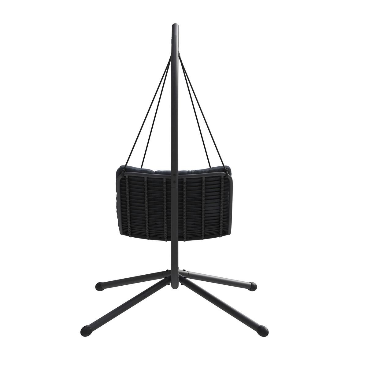 Hängesessel Santana - Dunkelgrau/Schwarz, MODERN, Kunststoff/Textil (196cm) - Beldano