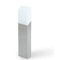 Wegeleuchte Flat 8w Metall Kunststoff - Edelstahlfarben/Weiß, Basics, Kunststoff/Metall (45/10/5cm)