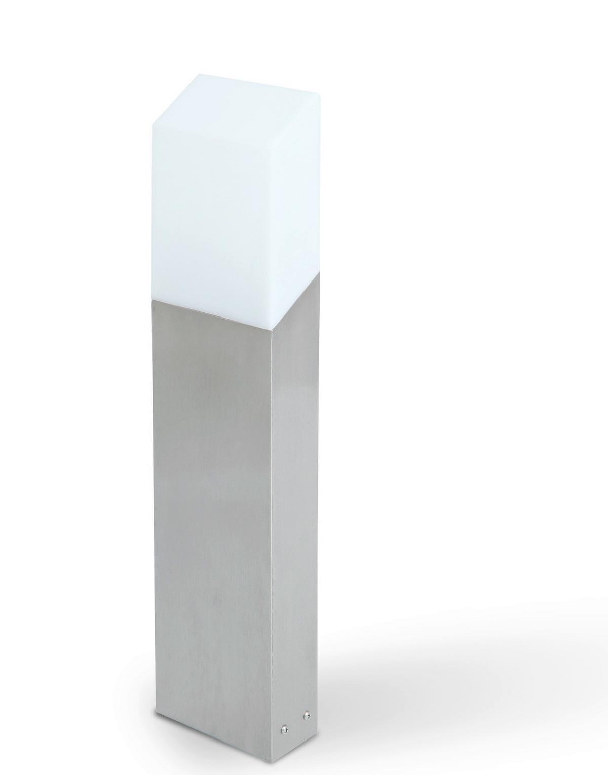 Wegeleuchte Flat 8w Metall Kunststoff - Edelstahlfarben/Weiß, Basics, Kunststoff/Metall (45/10/5cm)
