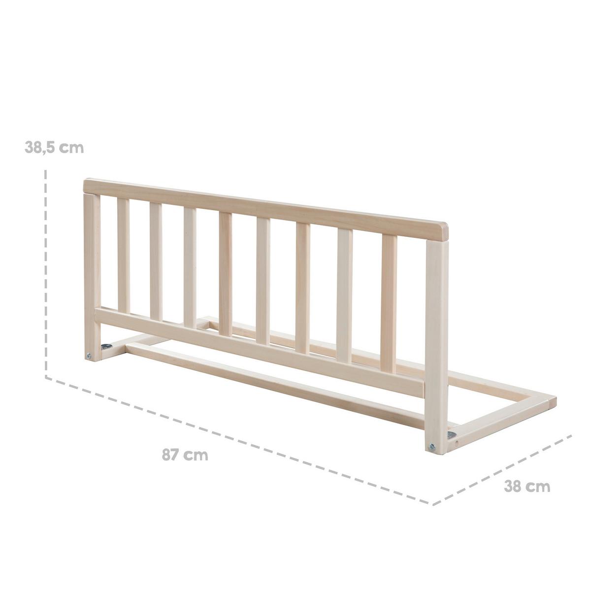 Zábrana na postel LUNA dřevo buk přírodní - přírodní barvy, Romantický / Rustikální, kov/dřevo (87.5/38/38cm)