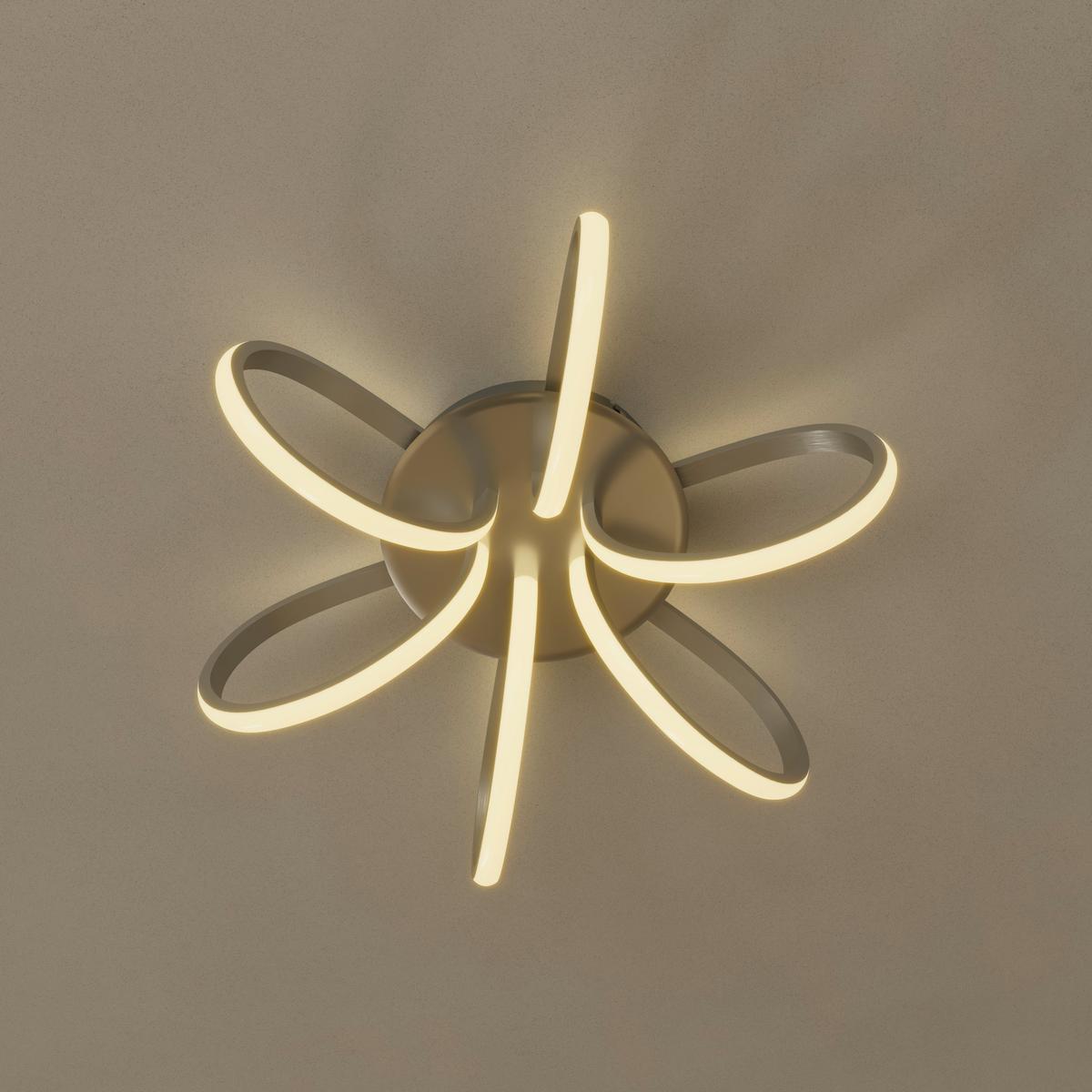 LED-DECKENLEUCHTE CASEY - Silberfarben/Nickelfarben, Basics, Kunststoff/Metall (55l) - Luca Bessoni