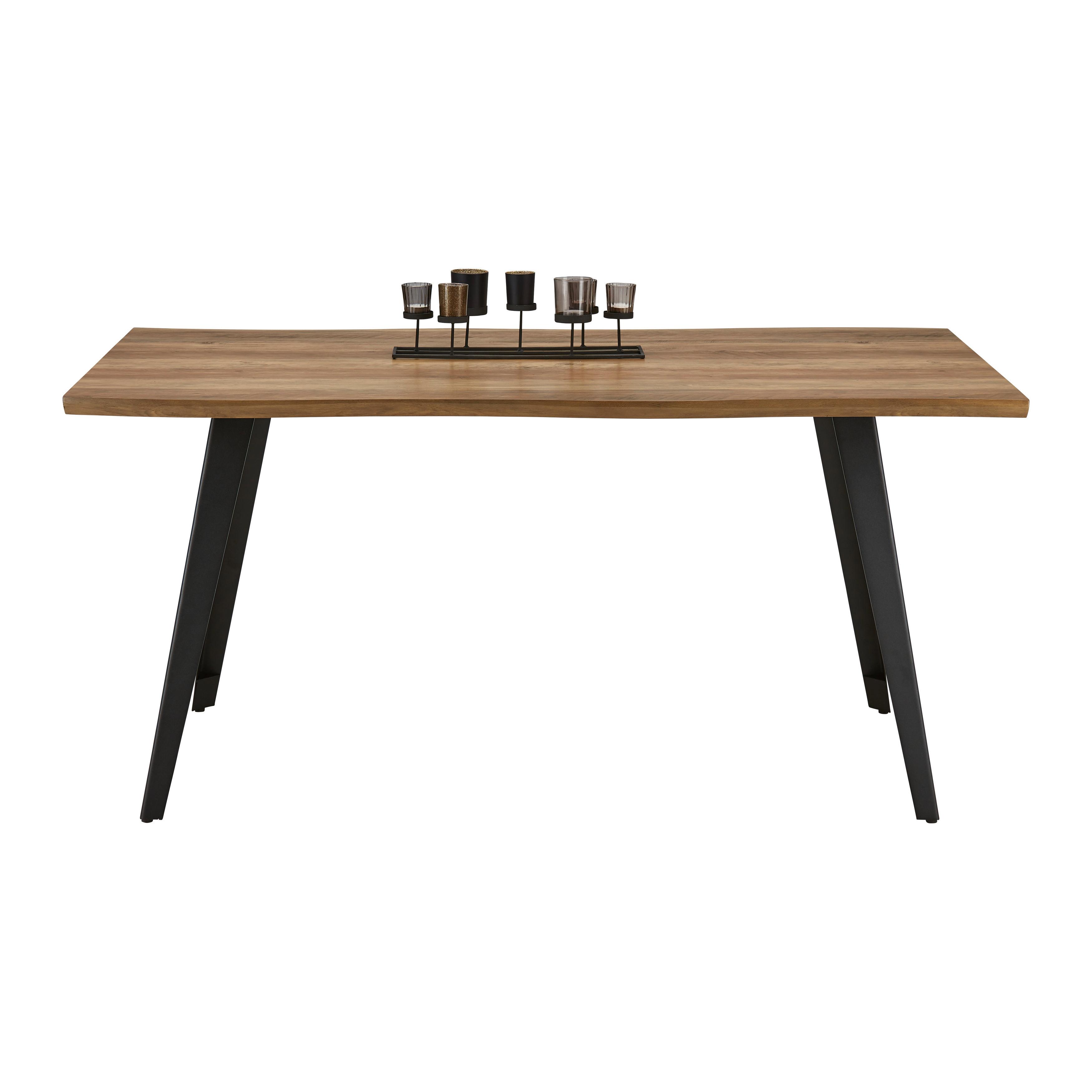 Jídelní Stůl Diego 160x90 Cm - černá/barvy dubu, Moderní, kov/kompozitní dřevo (160/90/76cm) - Bessagi Home