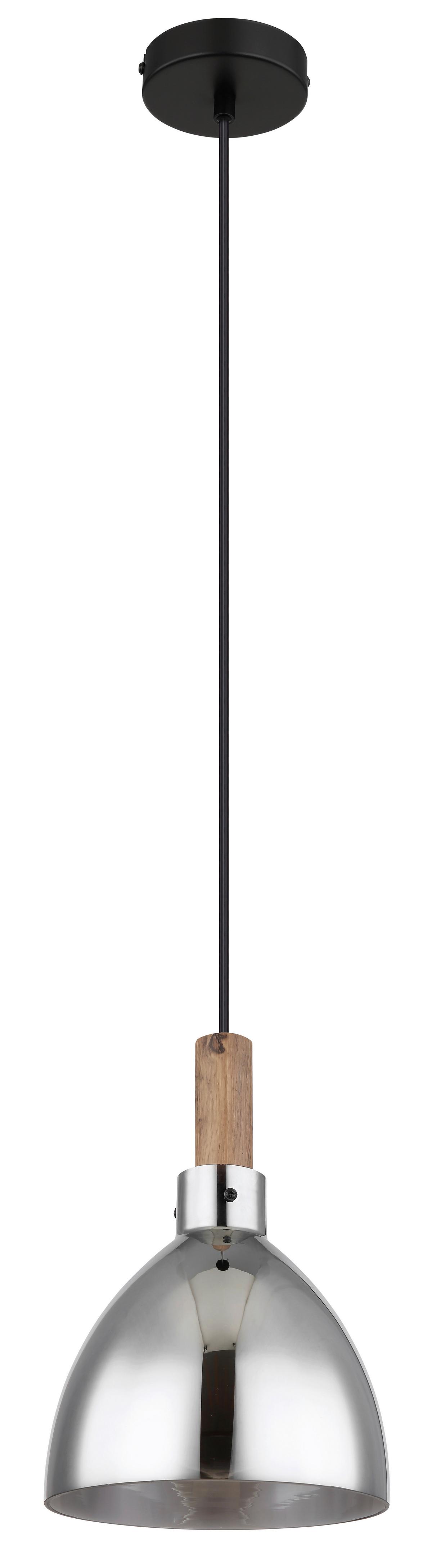 Hängeleuchte 15550h - Schwarz, Design, Glas/Holzwerkstoff (20/120cm) - Globo