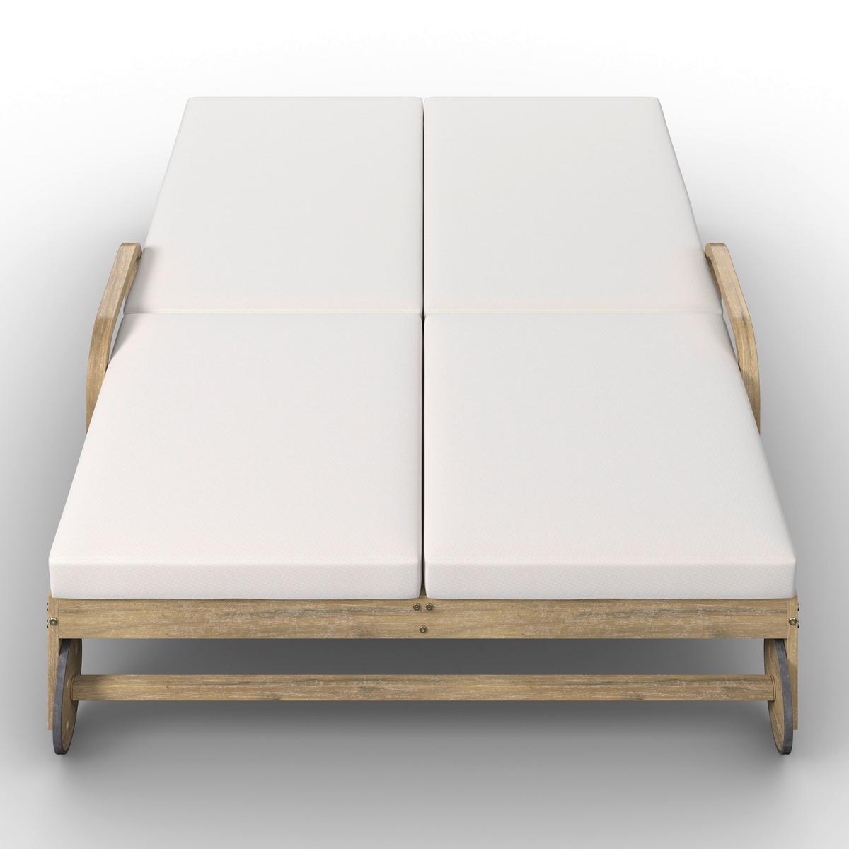 ZAHRADNÍ LEHÁTKO ELJA - šedá/barvy akácie, Moderní, dřevo/textil (195/50/150cm) - Bessagi Garden