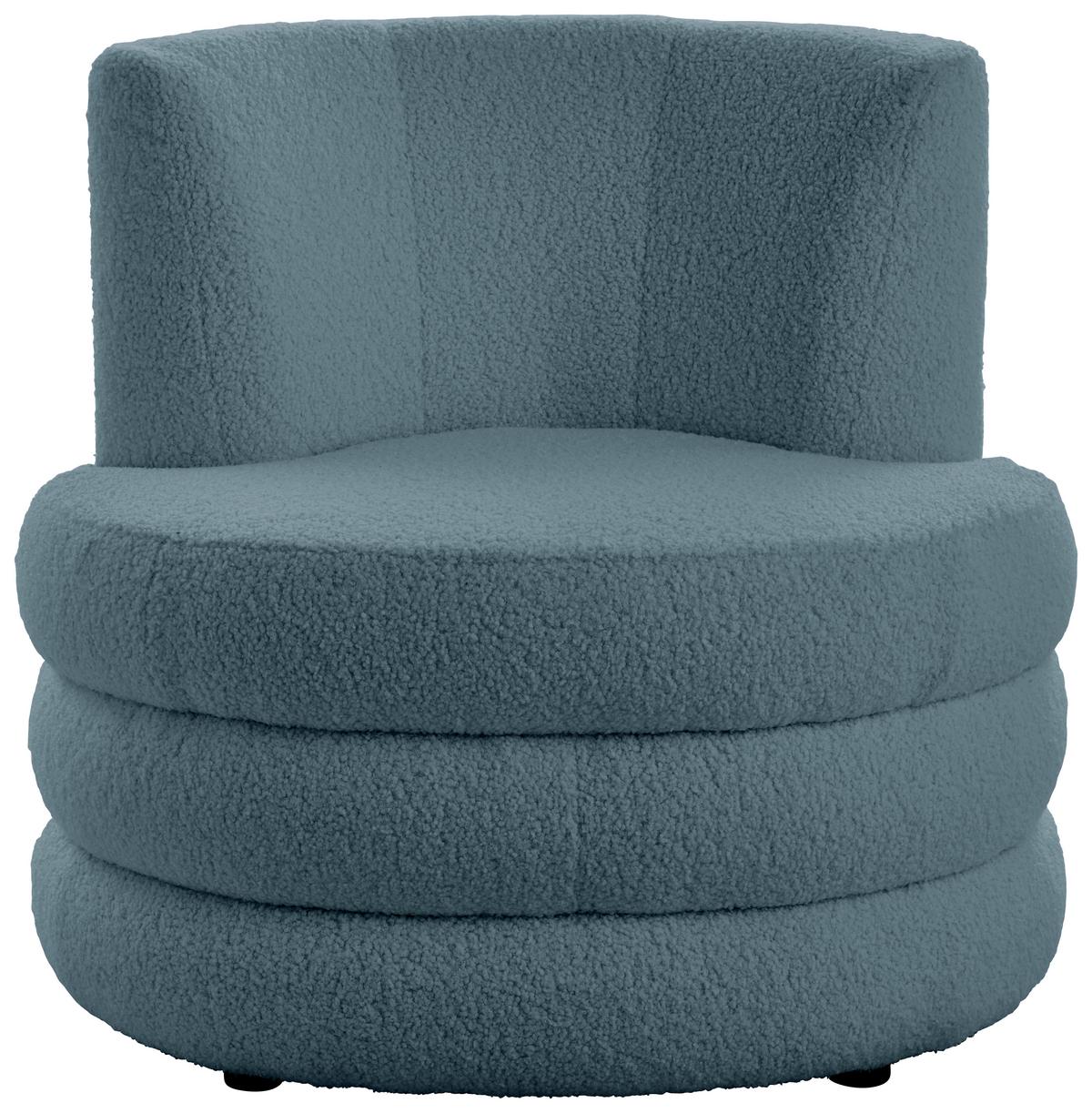 Designsessel Magari - Blau/Edelstahlfarben, Trend, Textil (90/82/85cm) - Livetastic
