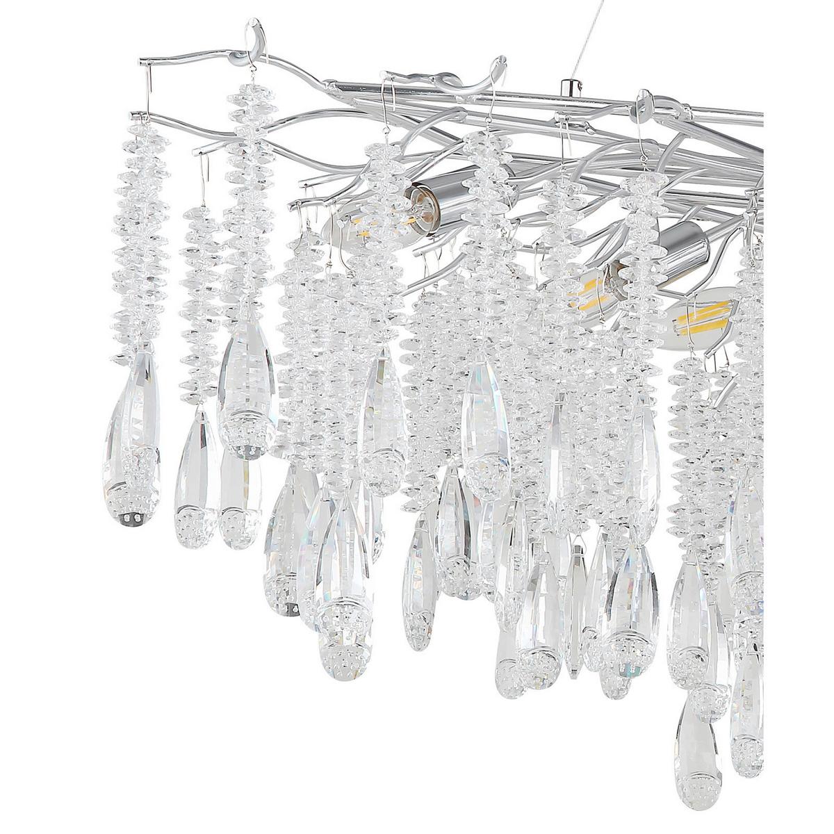 Hängeleuchte Exkl. 12xe14, 40w - Klar/Silberfarben, KONVENTIONELL, Glas/Kunststoff (120/50/120cm)