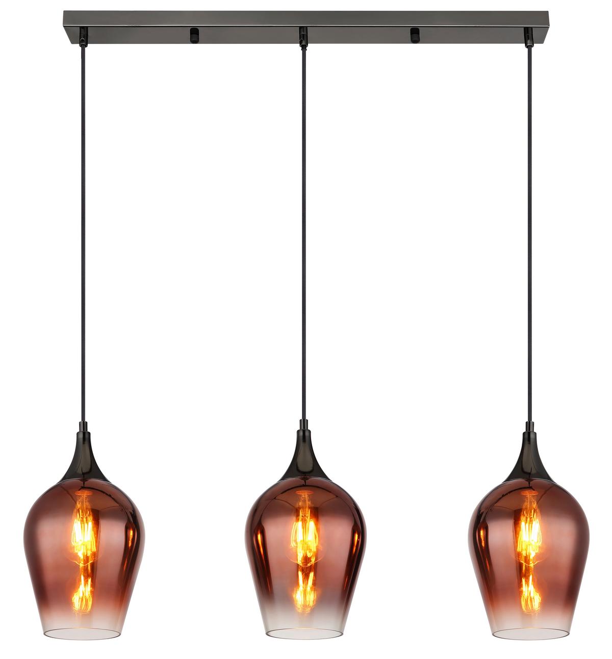 Hängeleuchte 155520-3hc - Klar/Chromfarben, KONVENTIONELL, Glas/Metall (83/18/120cm) - Globo