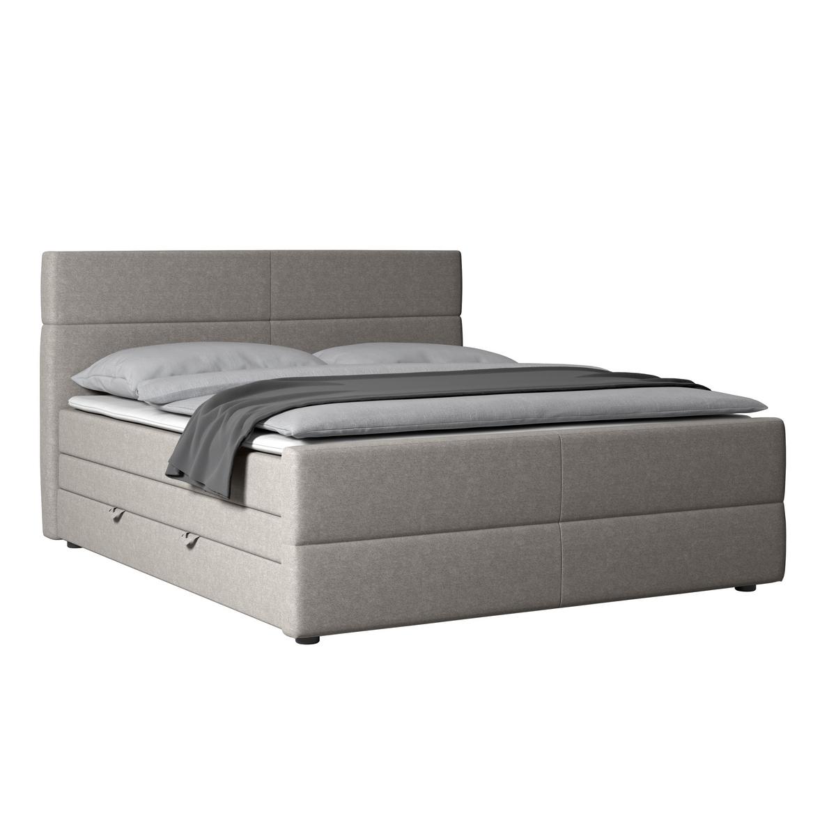 Boxspringbett Verona 180x200 cm Silberfarben - Silberfarben/Schwarz, MODERN, Karton/Holzwerkstoff (180/200cm) - MID.YOU