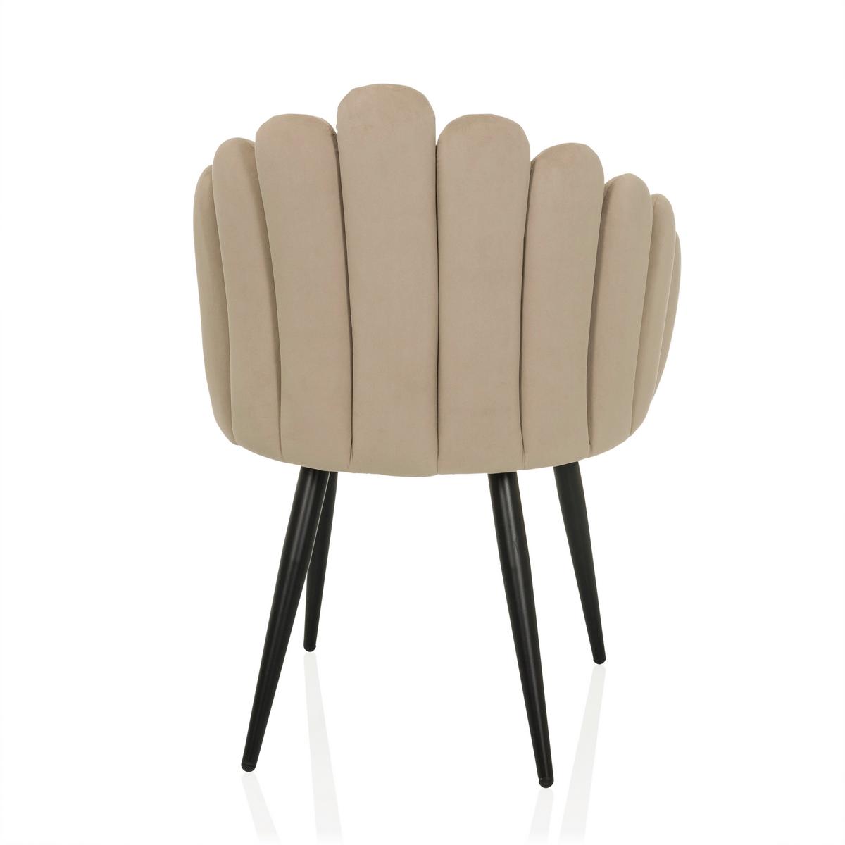 Armlehnstuhl Scallore Beige B: 63 cm - Beige/Schwarz, MODERN, Textil/Metall (63/84/56cm) - MID.YOU