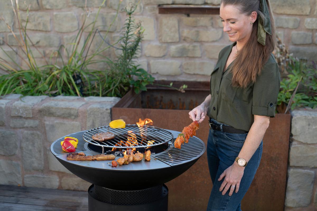 Grillschale Feuerschale - Schwarz, KONVENTIONELL, Metall (75/94/75cm)