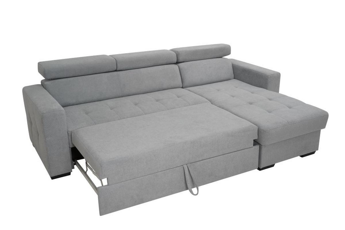 Rohová sedačka MARCO, oboustranná, šedý velur - šedá/černá, Konvenční, kov/dřevo (238/78-94/170cm)