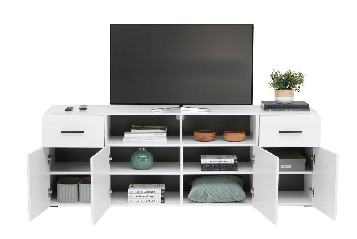 Tv-element Avanti Weiß/anthrazit B: 180cm - Anthrazit/Weiß, MODERN, Holzwerkstoff (180/63,7/41,6cm) - Hom`in