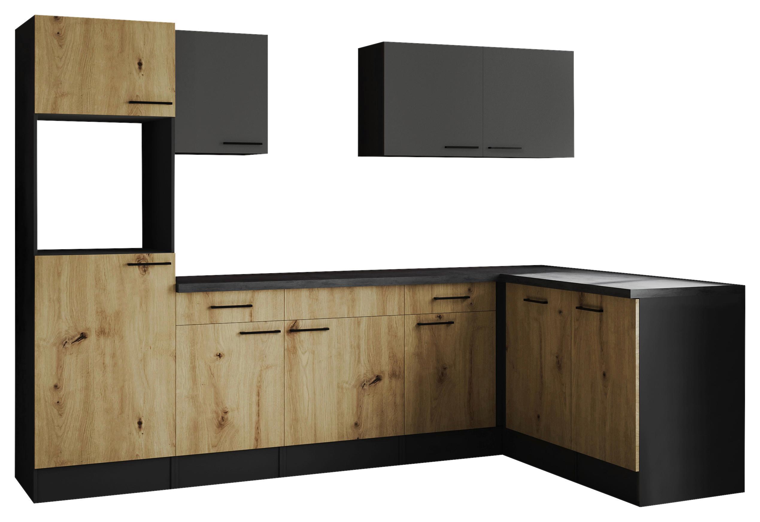 Eckküche Oliver Grau/artisan Dekor S:280x172cm - Eiche Artisan/Grau, Design, Holzwerkstoff (280/172cm) - Respekta