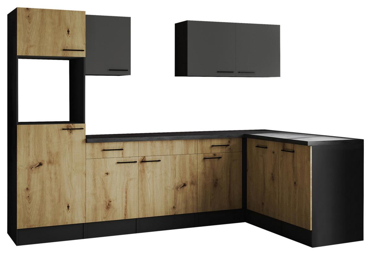 Eckküche Oliver Grau/artisan Dekor S:280x172cm - Eiche Artisan/Grau, Design, Holzwerkstoff (280/172cm) - Respekta