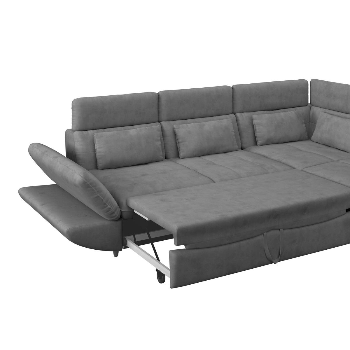 Wohnlandschaft Park - Dunkelgrau/Schwarz, MODERN, Textil (233/311cm) - Luca Bessoni