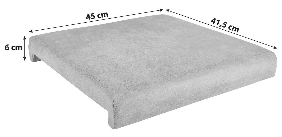 Sitzkissen Las Vegas Webstoff Grau 45x41,5 cm - Grau, MODERN, Holz (45/6/41,5cm)