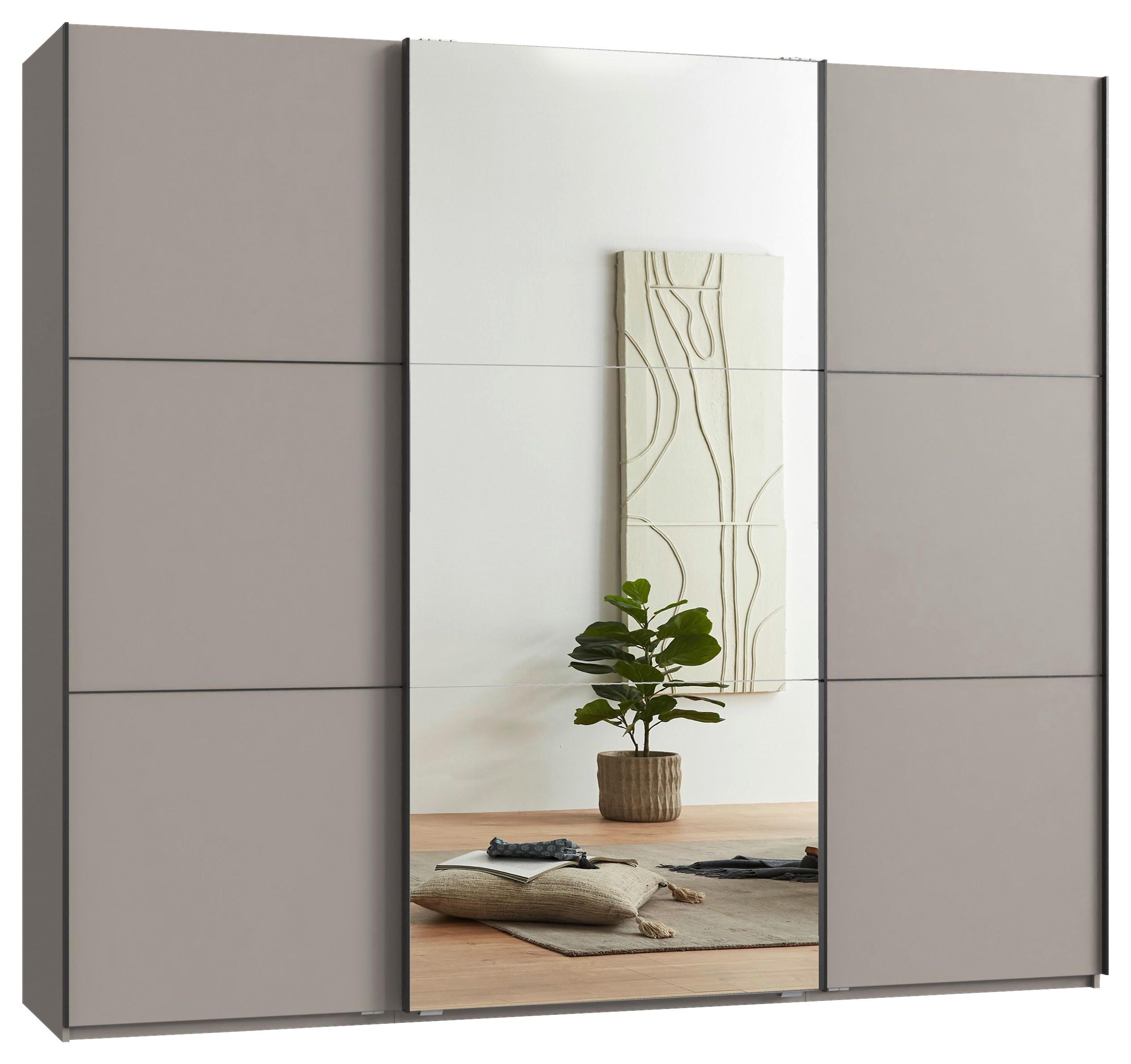 Schwebetürenschrank Indian A Sahara Dek./spiegel,b:250cm - Sahara, KONVENTIONELL, Glas/Holzwerkstoff (250/216/65cm)