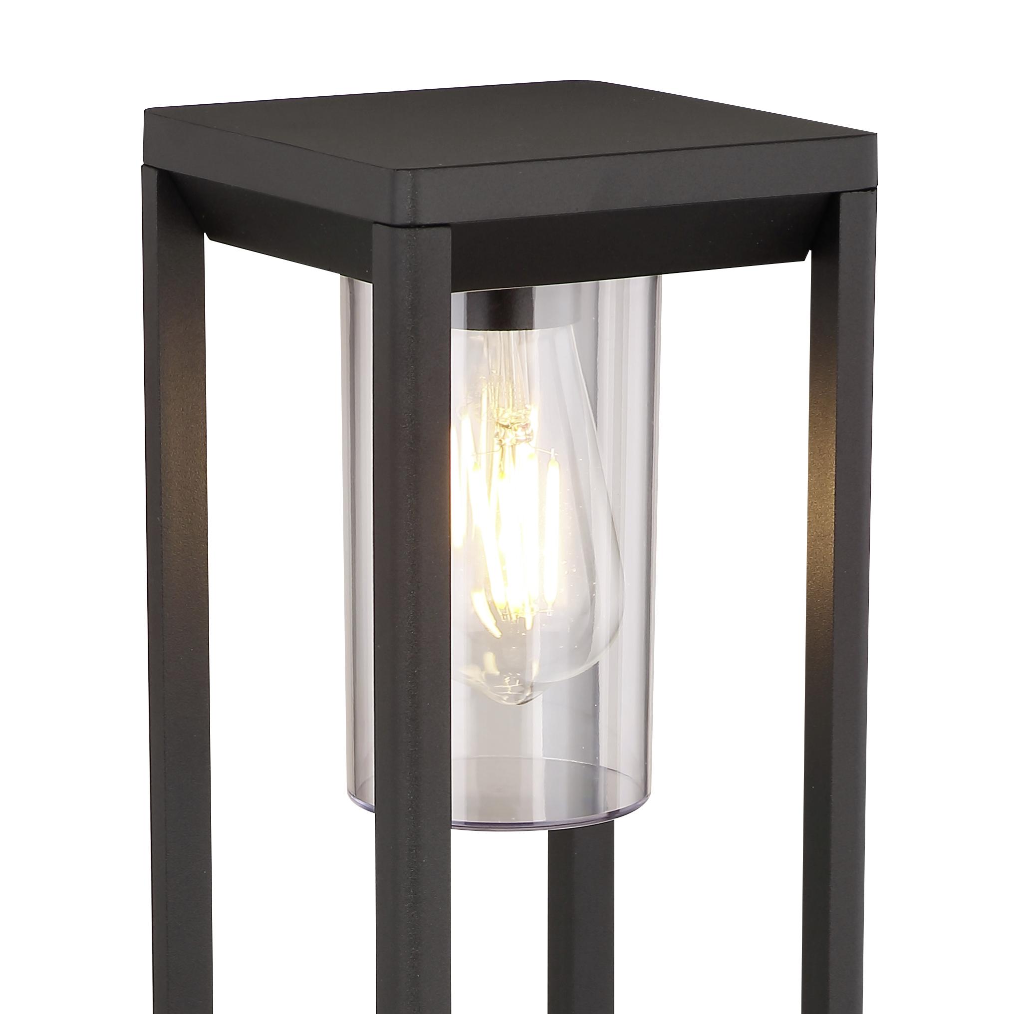 Außenleuchte Candela 15 Watt Aluminium - Klar/Schwarz, Basics, Kunststoff/Metall (15/15/80cm) - Globo