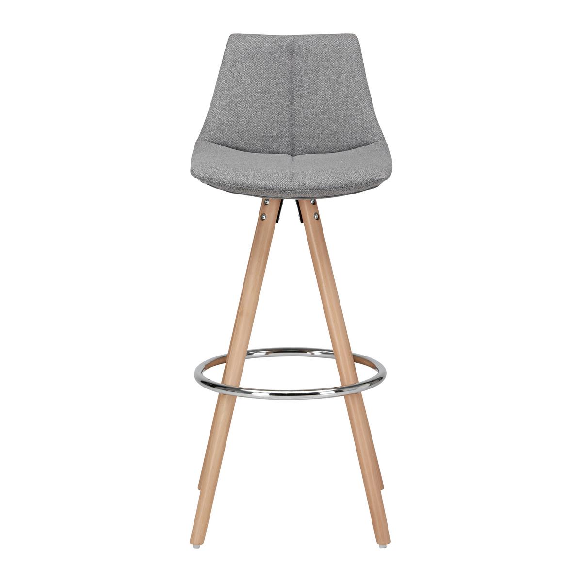 Barová židle NELO šedá - tmavě šedá/barvy chromu, Moderní, kov/dřevo (42/100/33cm) - Bessagi Home
