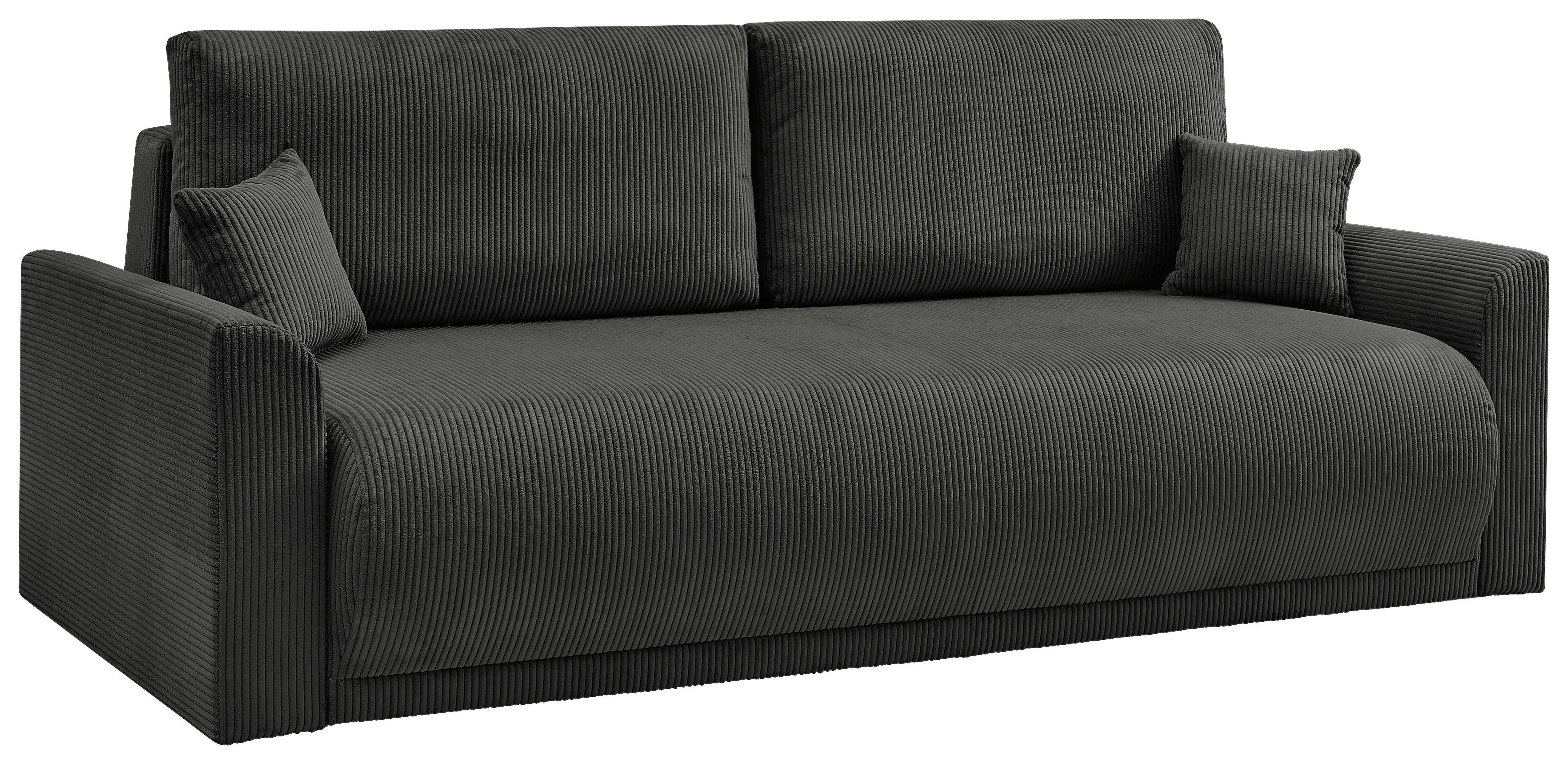 Rozkládací pohovka KIM, černý manšestr - černá, Moderní, dřevo (234/90/103cm)