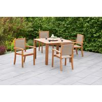 Gartenmöbel Set 5-Tlg Castilla aus Holz/Kunststoff - Naturfarben, MODERN, Holz/Kunststoff - Gardenson