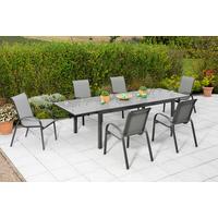 Gartenset Amalfi - Graphitfarben/Grau, MODERN, Textil/Metall - Gardenson