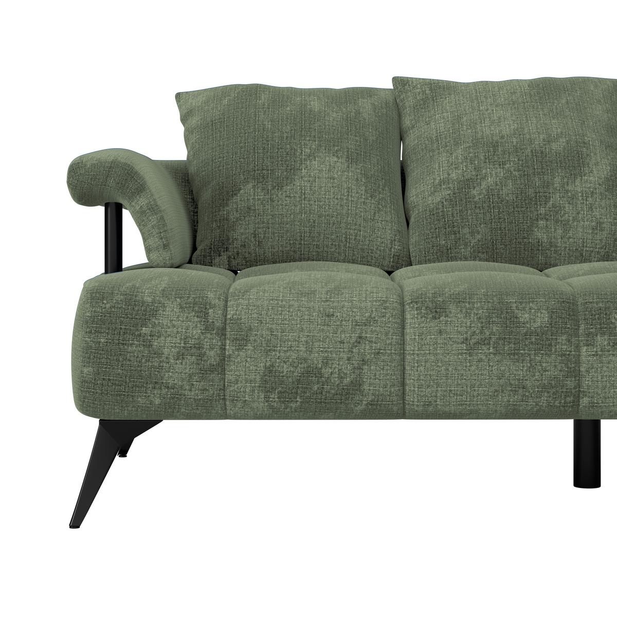 Rohová sedačka VANESSA NEW nutná š. dveří 90 cm, pravá - černá/mátově zelená, Moderní, kov/textil (297/200cm)