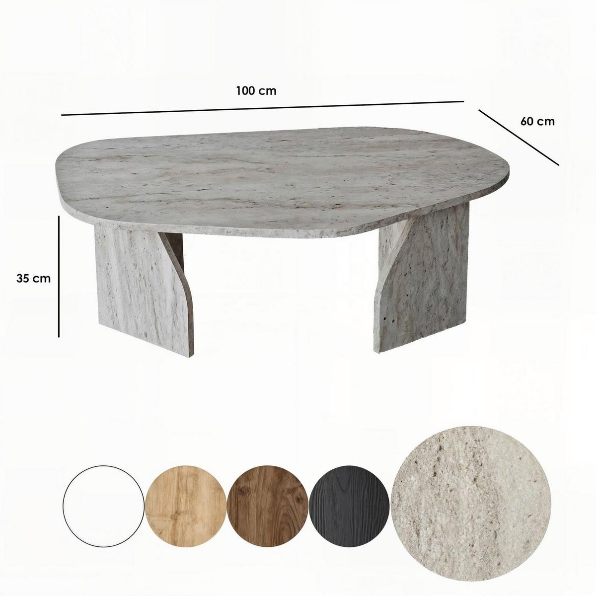 COUCHTISCH Travertine B: 100cm - Beige, MODERN, Holzwerkstoff (100/35/60cm)