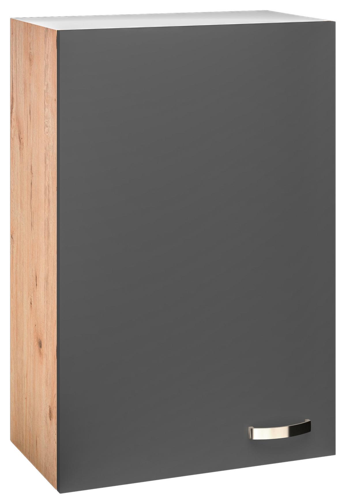 Horná kuchynská skrinka SHADOW 60cm - dub San Remo/farba ušľachtilej ocele, Modern, kov/kompozitné drevo (60/89/32cm)