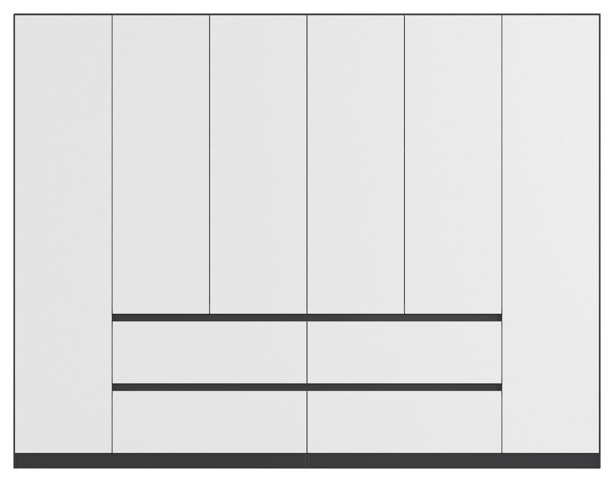 Drehtürenschrank Mainz Grau/Weiß B: 271 cm - Weiß/Grau, Basics, Holzwerkstoff (271/210/54cm) - Rauch Möbel