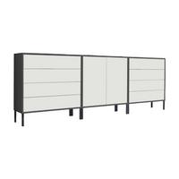 Sideboard Mailand4b:237cmanthrazit/Weiß - Anthrazit/Weiß, MODERN, Holzwerkstoff (237/86/33cm) - MID.YOU