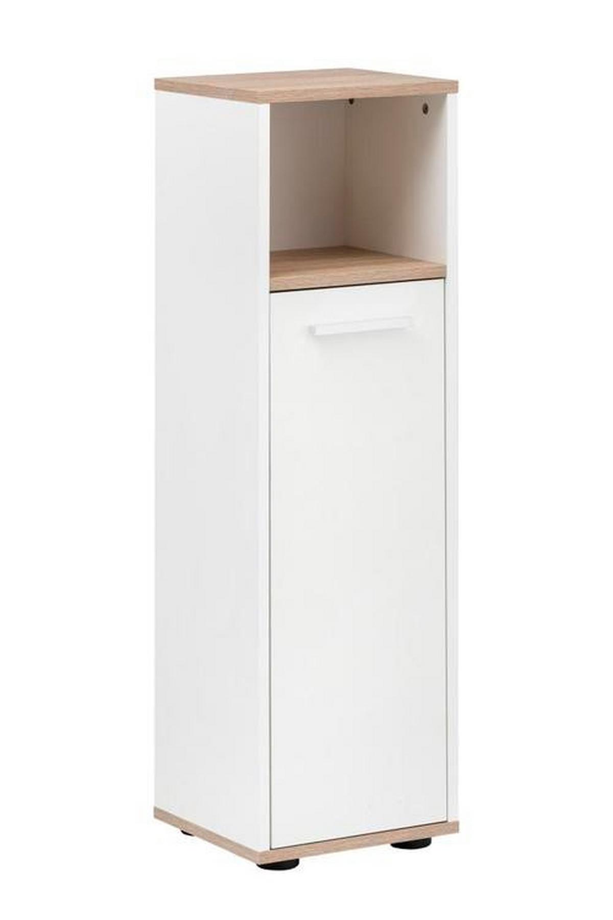 Midischrank Yasmin Bxh 30x102cm Weiß/eiche Dekor - Eichefarben/Schwarz, Basics, Holzwerkstoff (30/102/28,3cm) - MID.YOU